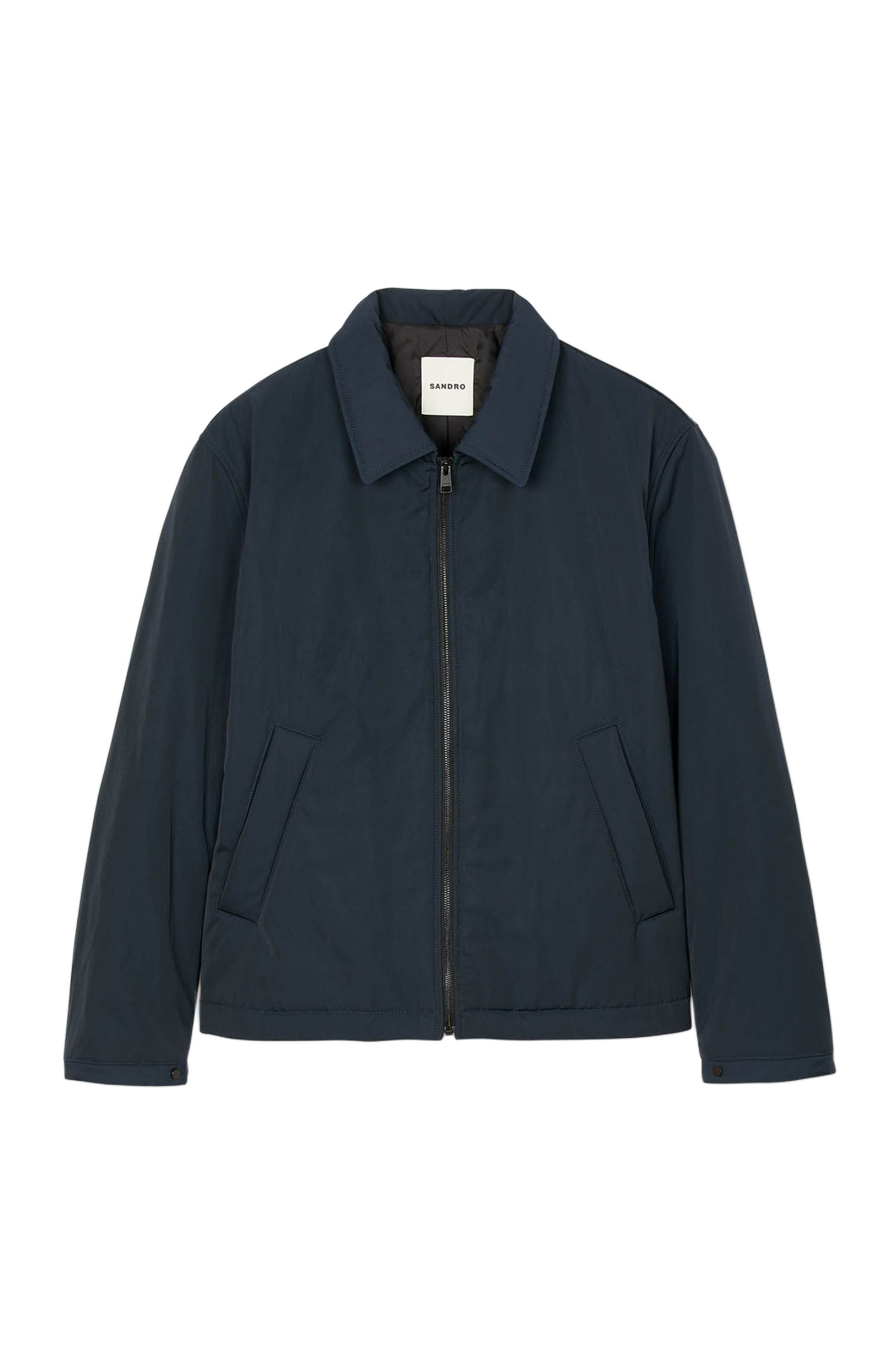 SANDRO Quilted zip jacket in Navy Blue at Nordstrom - 6