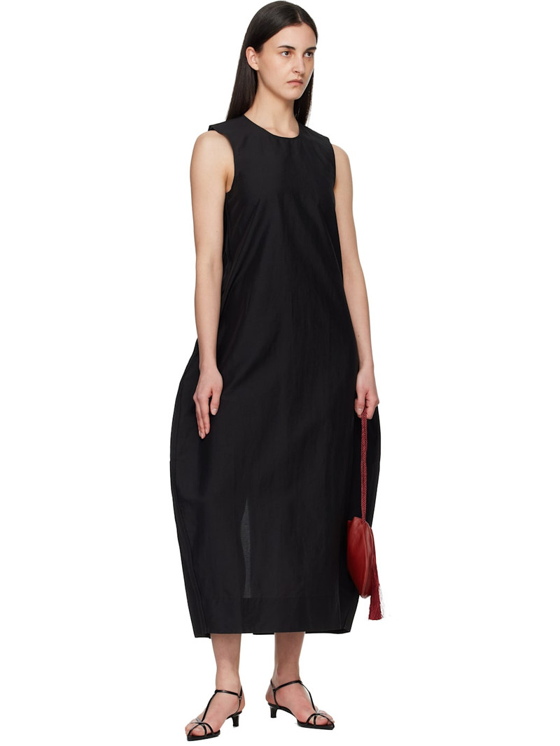 RÓHE Black Hourglass Linen Silk Midi Dress outlook