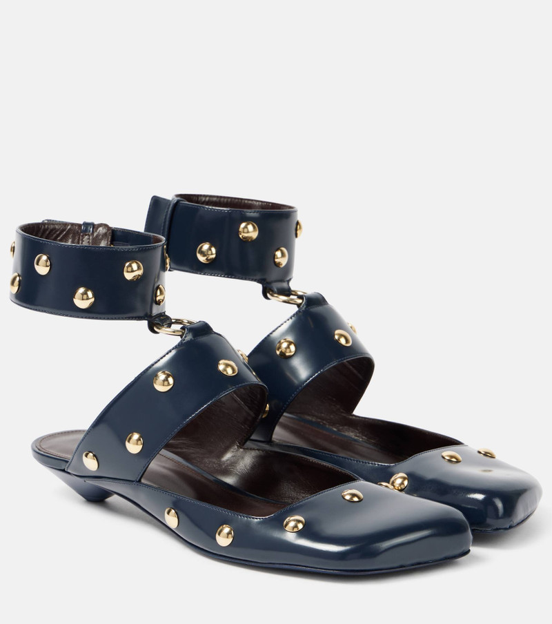 Jade studded leather sandals - 1