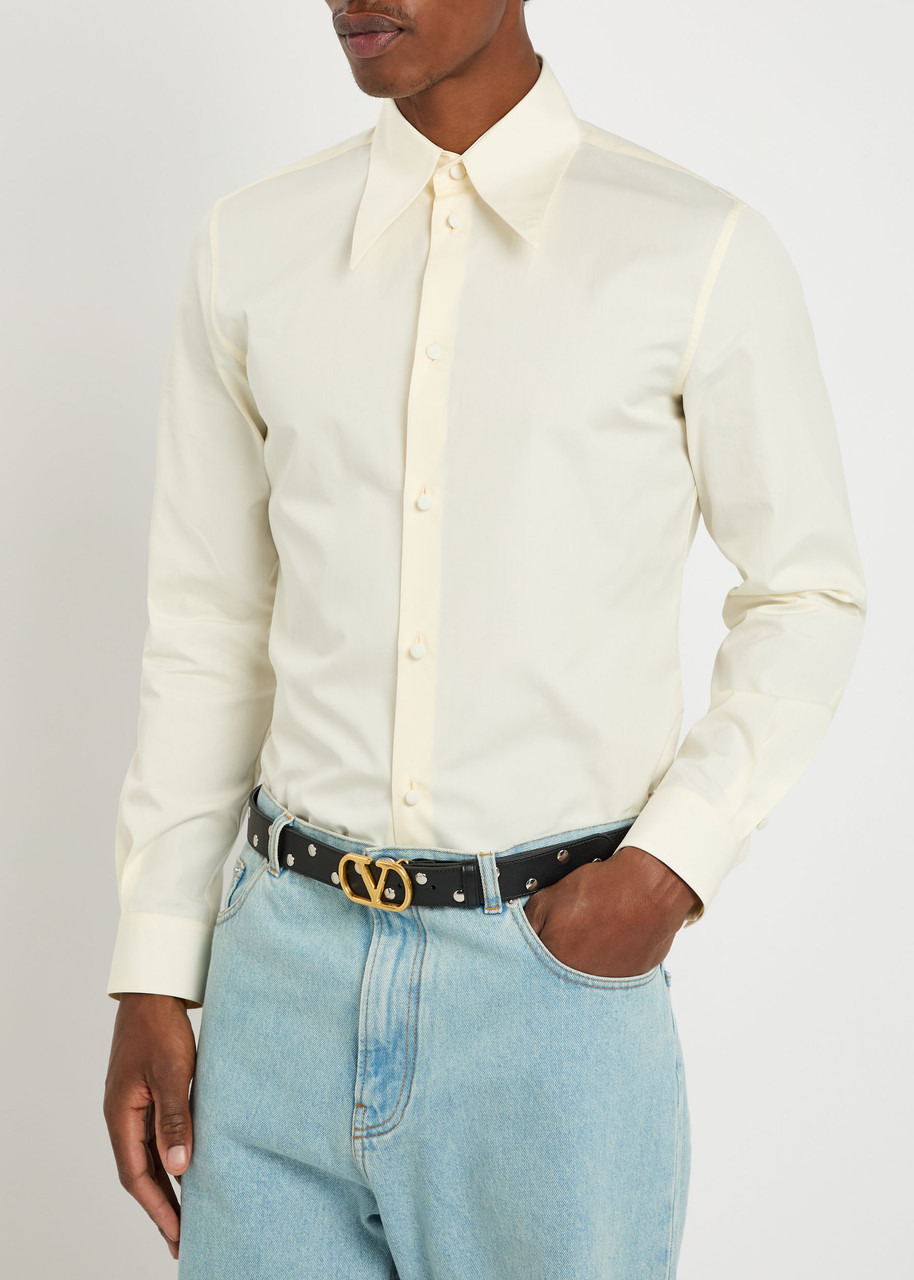 Valentino Garavani Vlogo Stud-embellished Leather Belt - 2