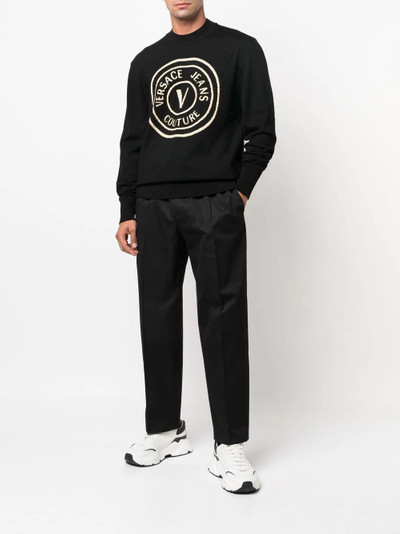 VERSACE JEANS COUTURE logo-print wool jumper outlook