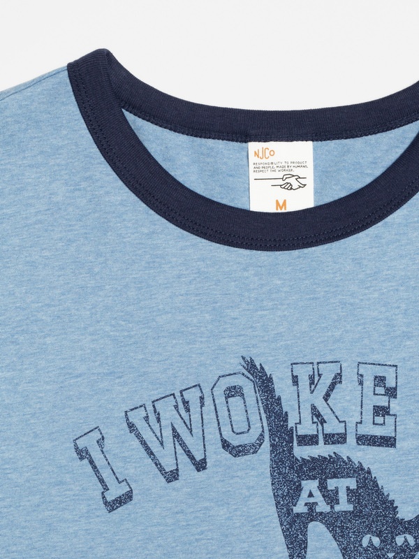 Ricky 6-66 Ringer T-Shirt Bluemelange - 3