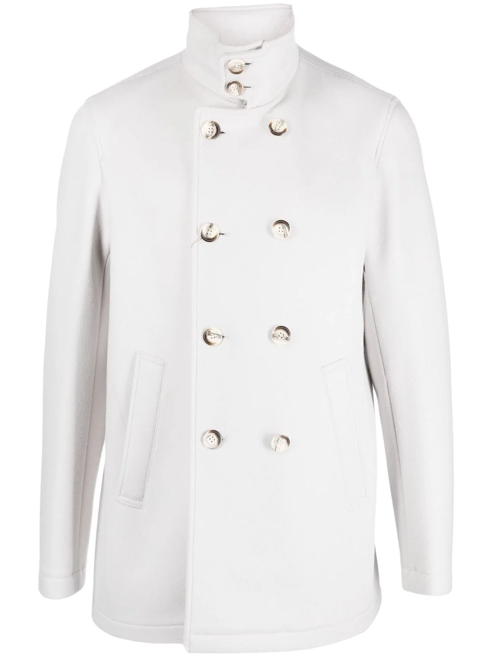 double-breasted high-neck coat - 1