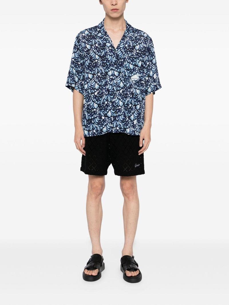 Alexander McQueen feather-print short-sleeve shirt outlook
