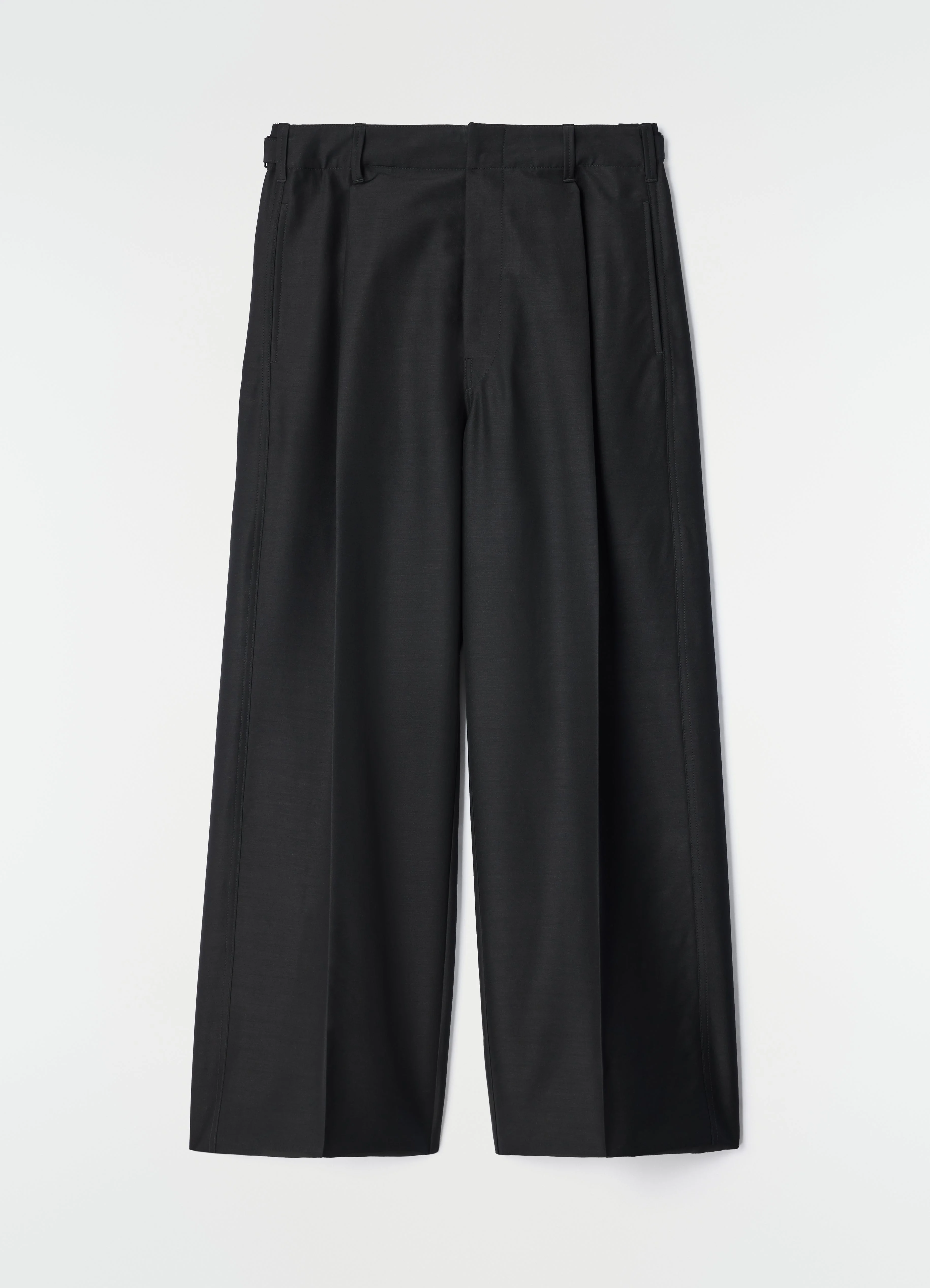 SINGLE PLEAT TAILORED PANTS IN WOOL MOHAIR TOILE - 1