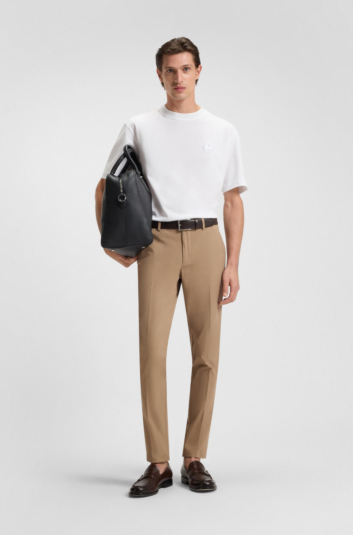 SLIM-FIT TROUSERS IN STRETCH COTTON - 3