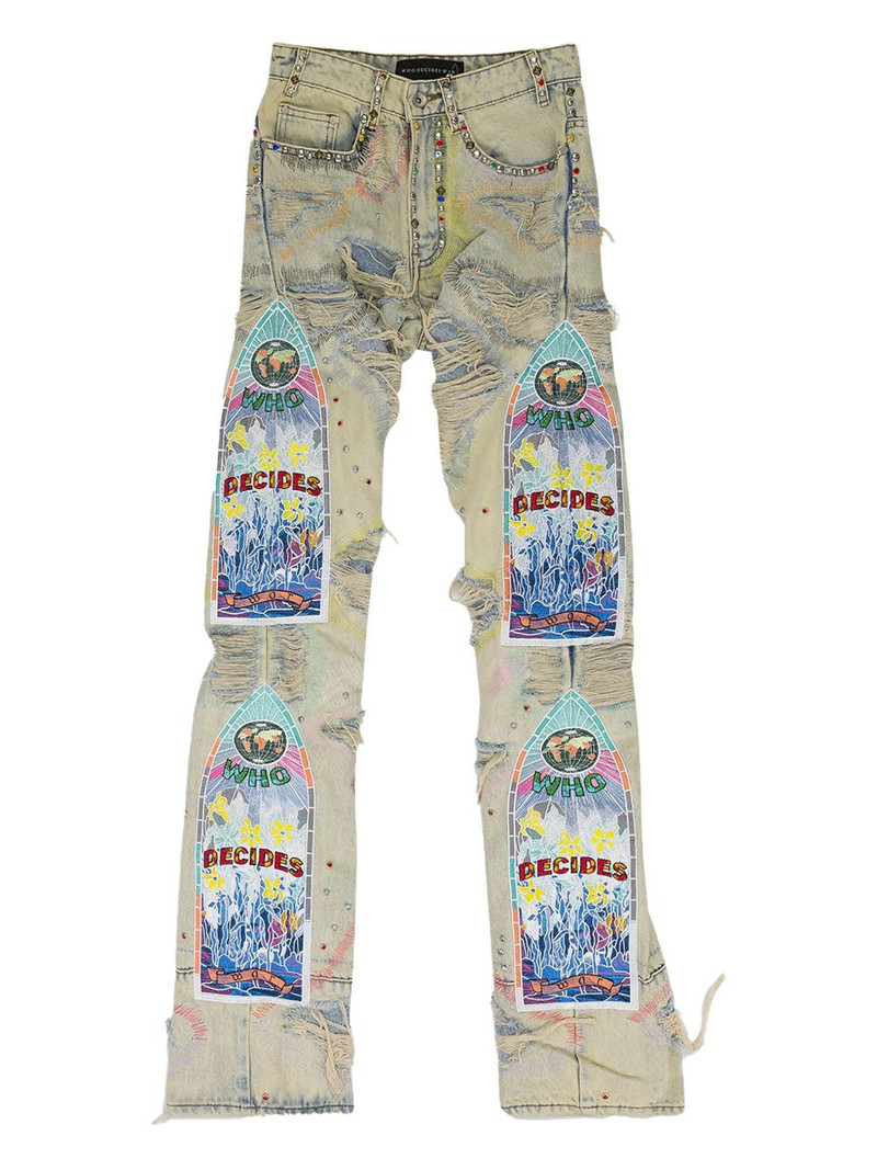 distressed-effect jeans 1
