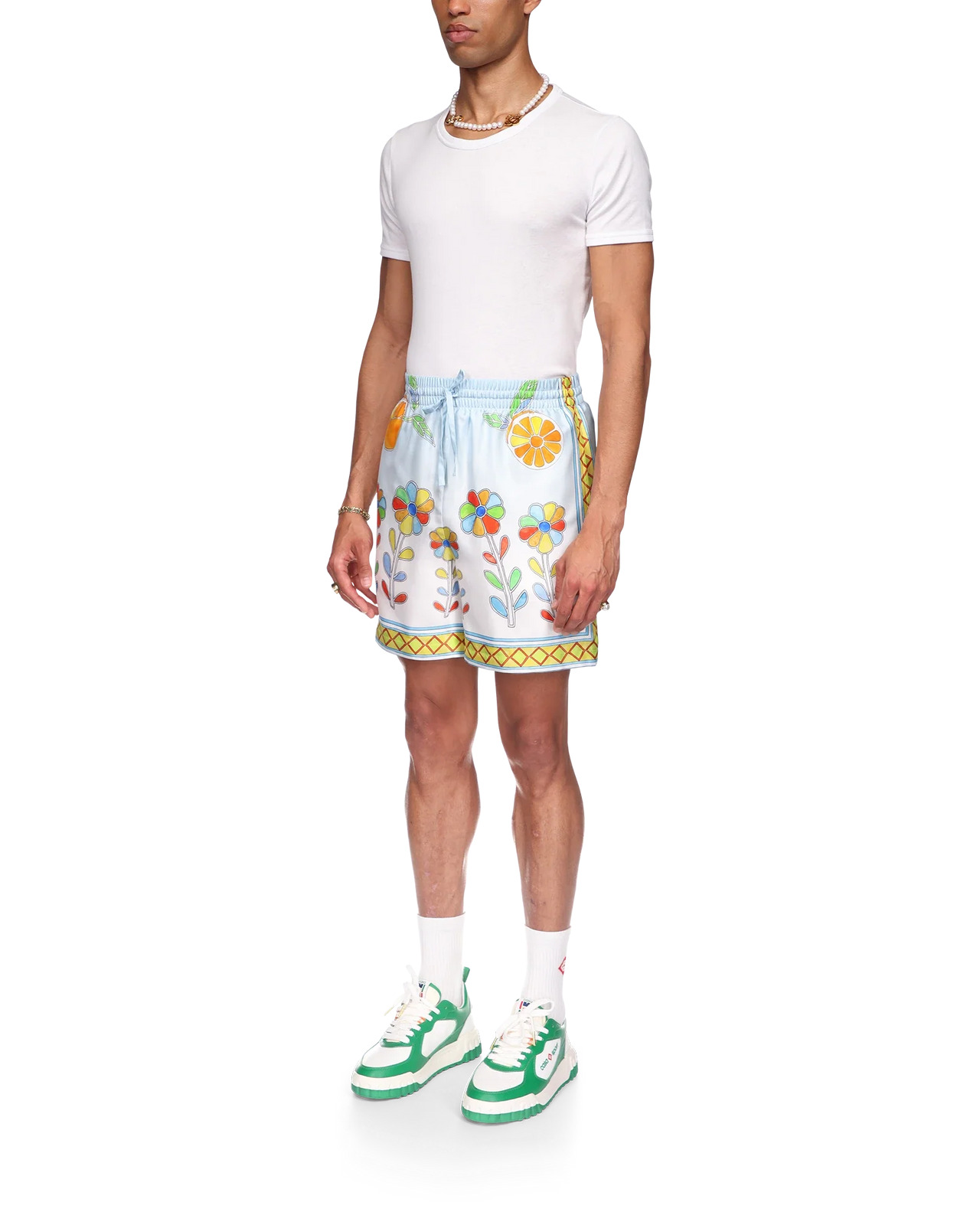 Yoruba Flowers Silk Shorts - 3