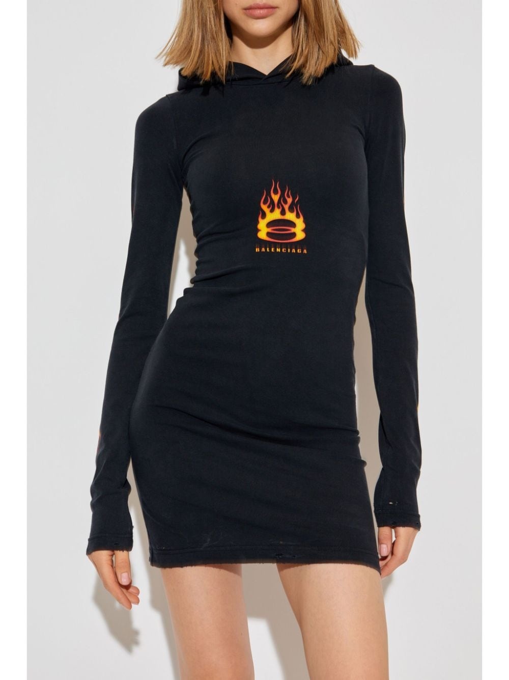 flames-print mini dress - 3