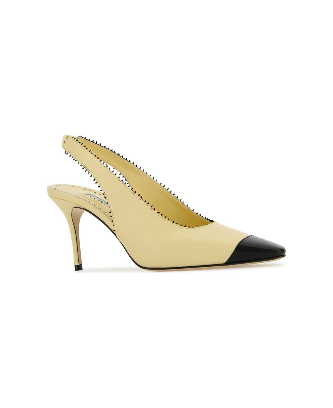 Pastel Yellow Nappa Leather Gaius Pumps - 2