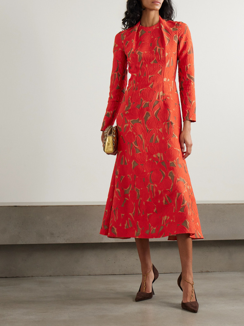 EMILIA WICKSTEAD Seneca Cutout Twill Midi Dress outlook