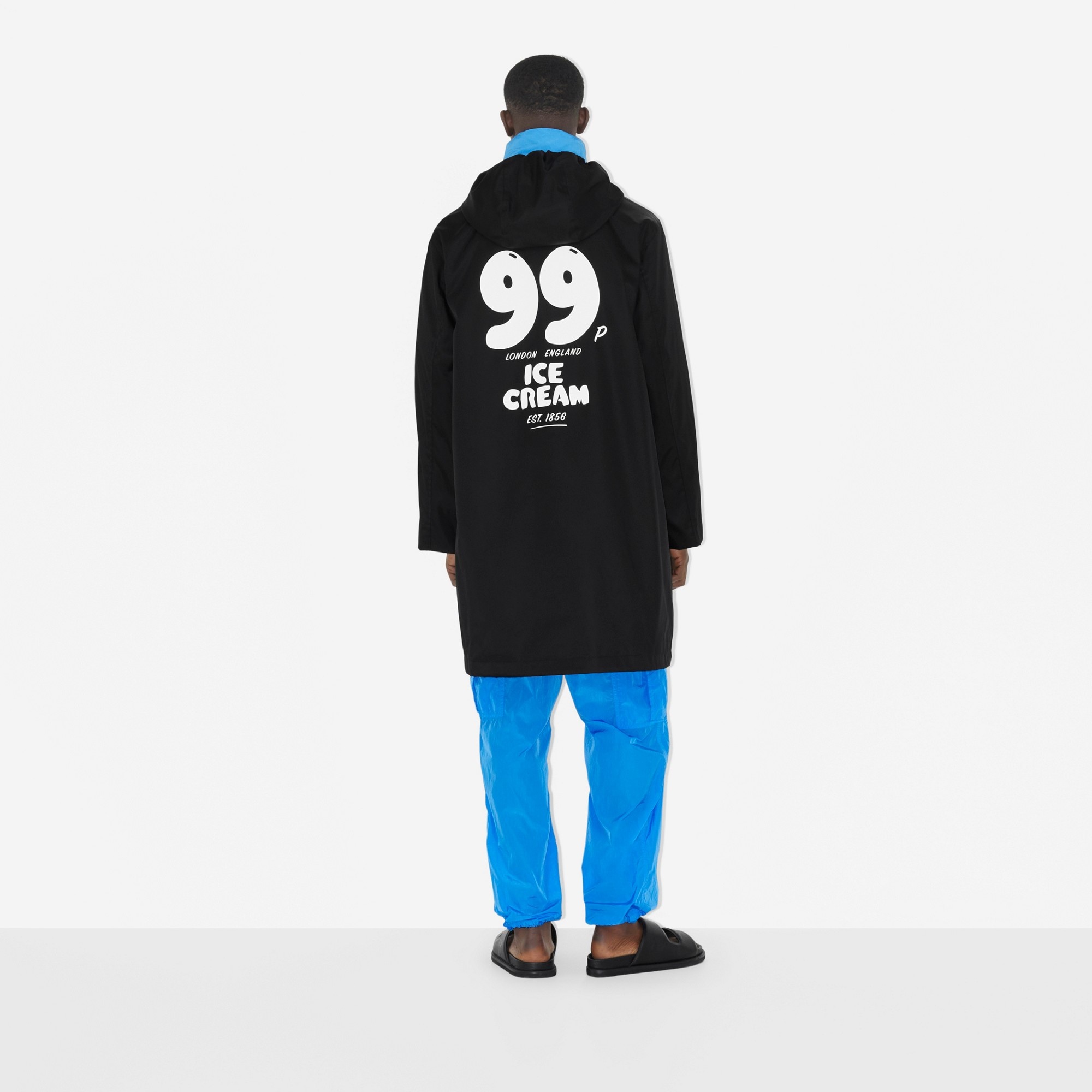Ice Cream Print Nylon Hooded Coat - 4