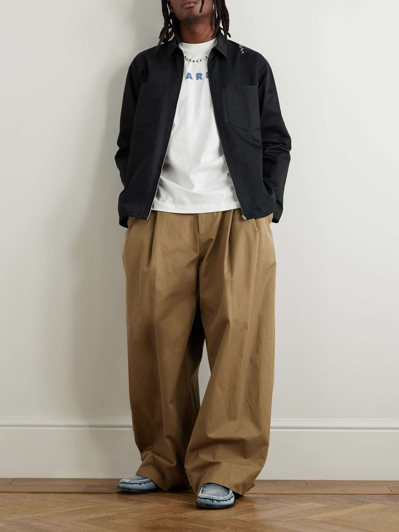 Marni Logo-Embroidered Cotton-Gabardine Overshirt outlook