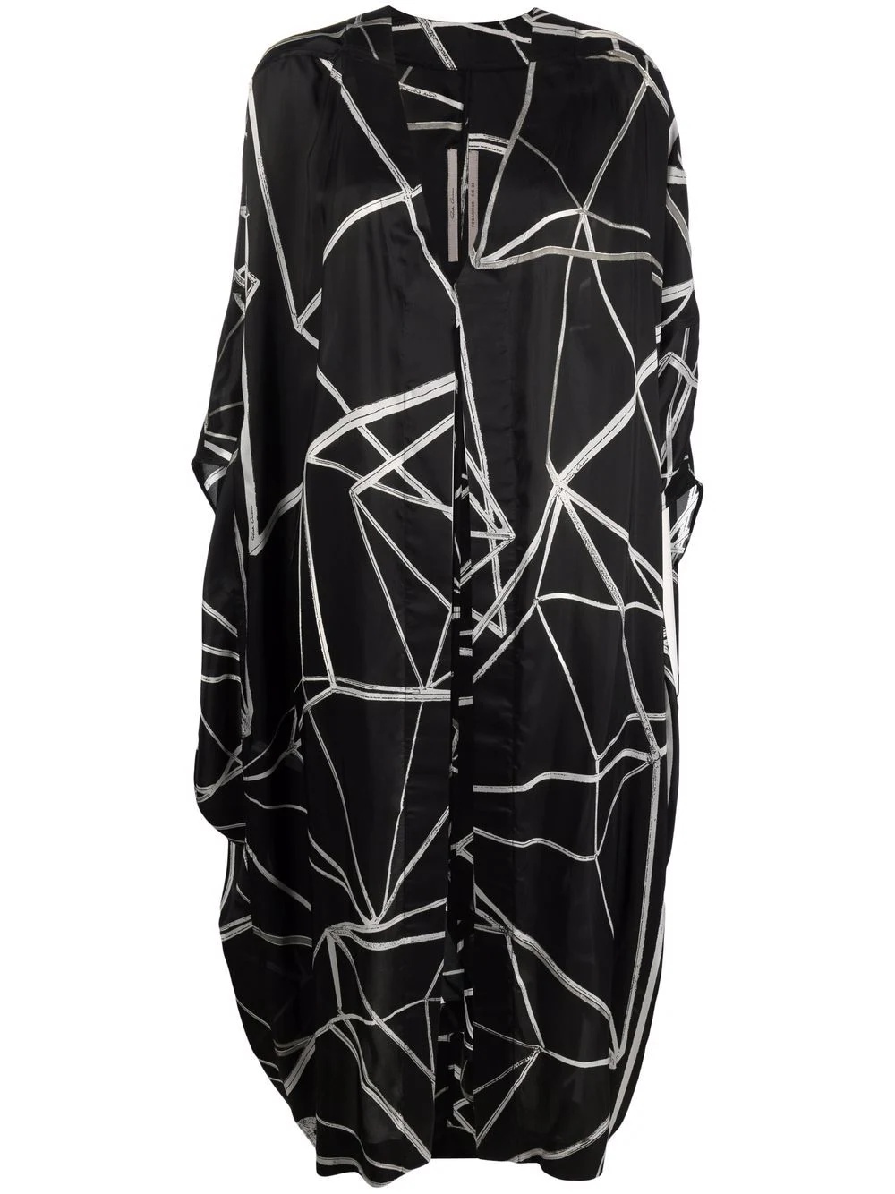 geometric-print V-neck coat - 1