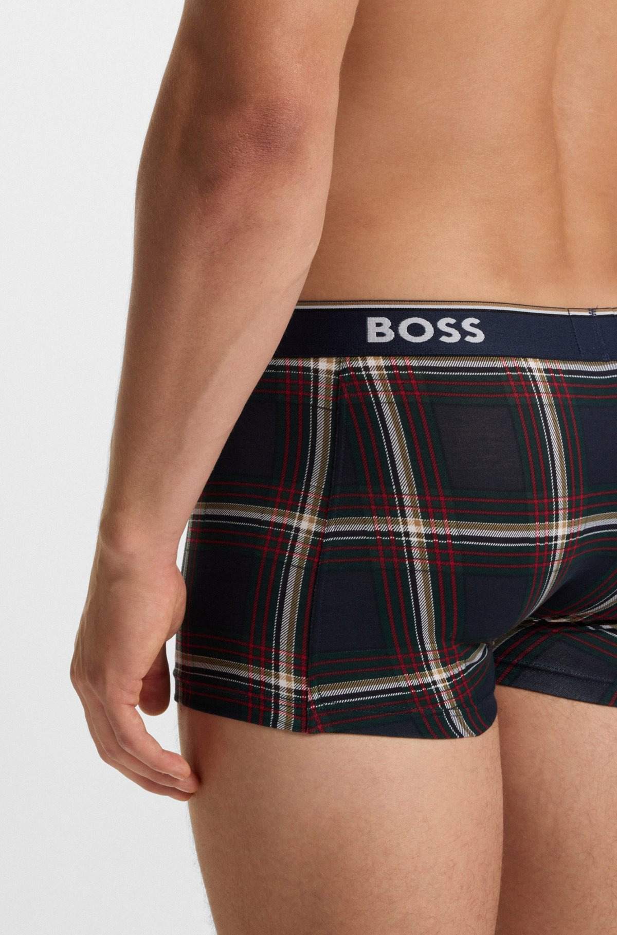 THREE-PACK OF STRETCH-COTTON TRUNKS WITH LOGO WAISTBAND - 5