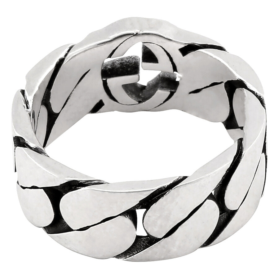 Open Box - Gucci Wide Interlocking G 8 mm Ring, Size 16 - 3