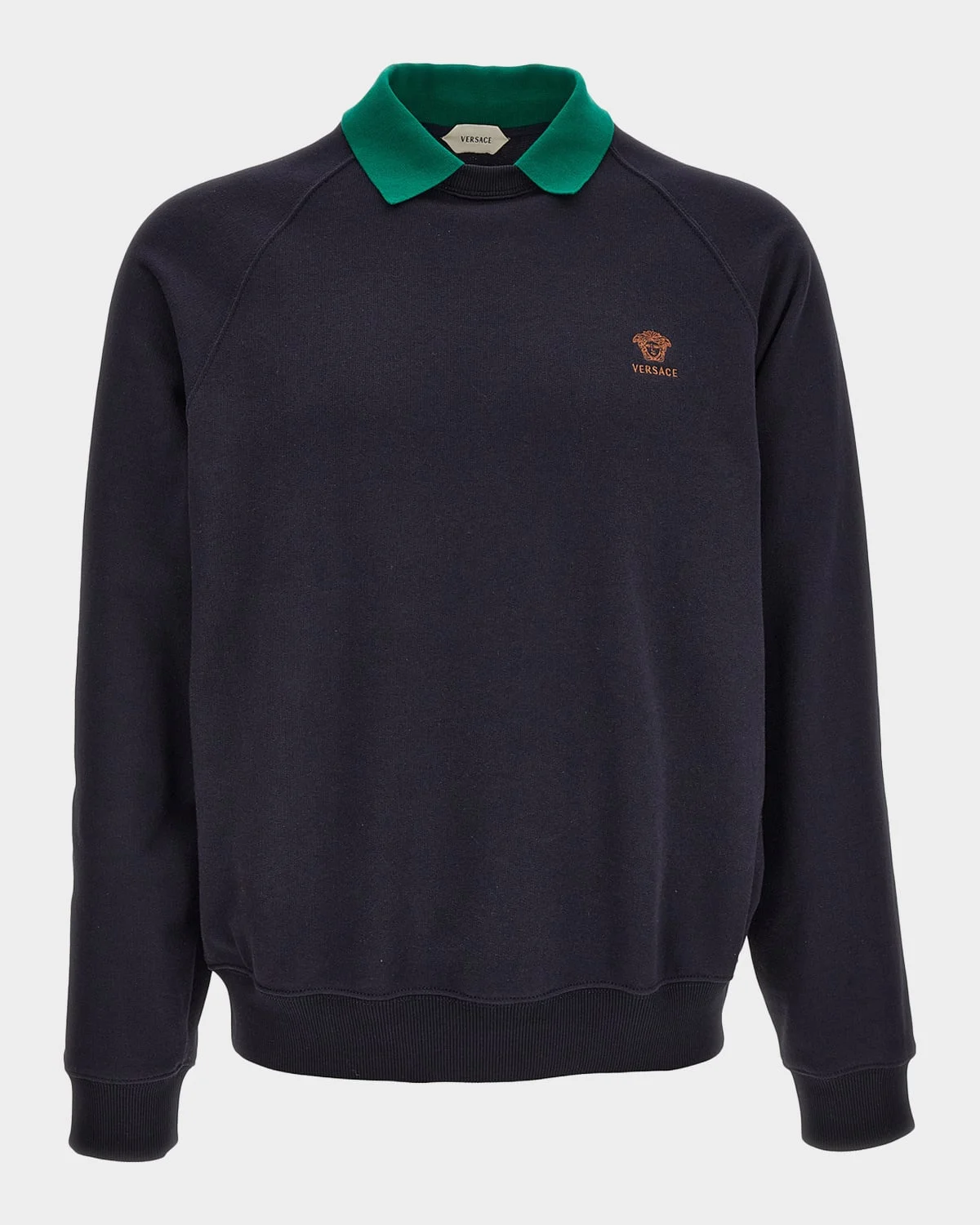 Men's Embroidered Cotton-Jersey Polo Sweatshirt - 1