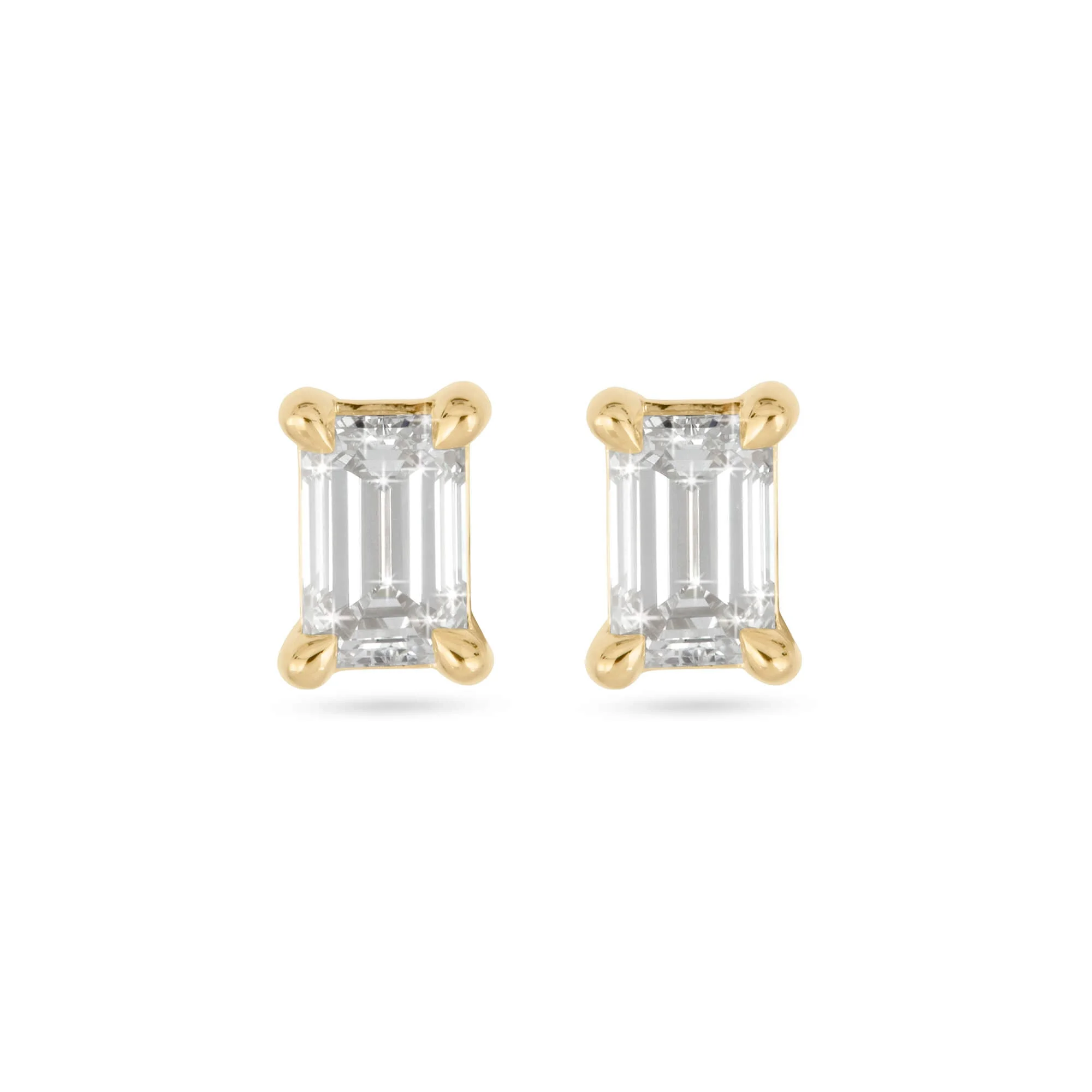 LAB-Created Diamond Essential Emerald Cut Stud Earrings - 1