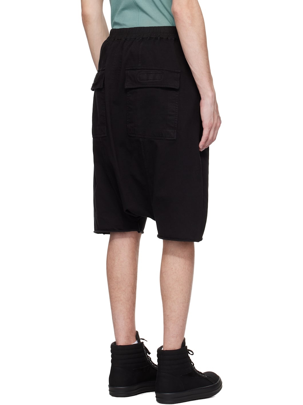 Black Hollywood Drawstring Pods Shorts - 3