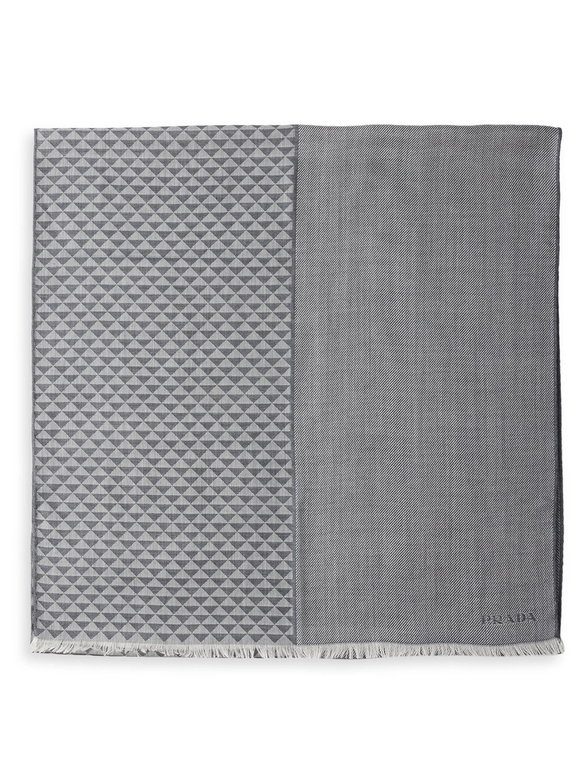 Men's Cashmere, Wool and Silk Scarf - Blue - 1