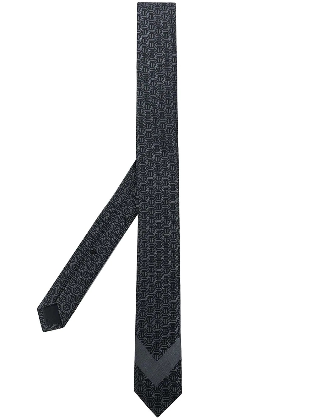 Thick jacquard logo tie - 1