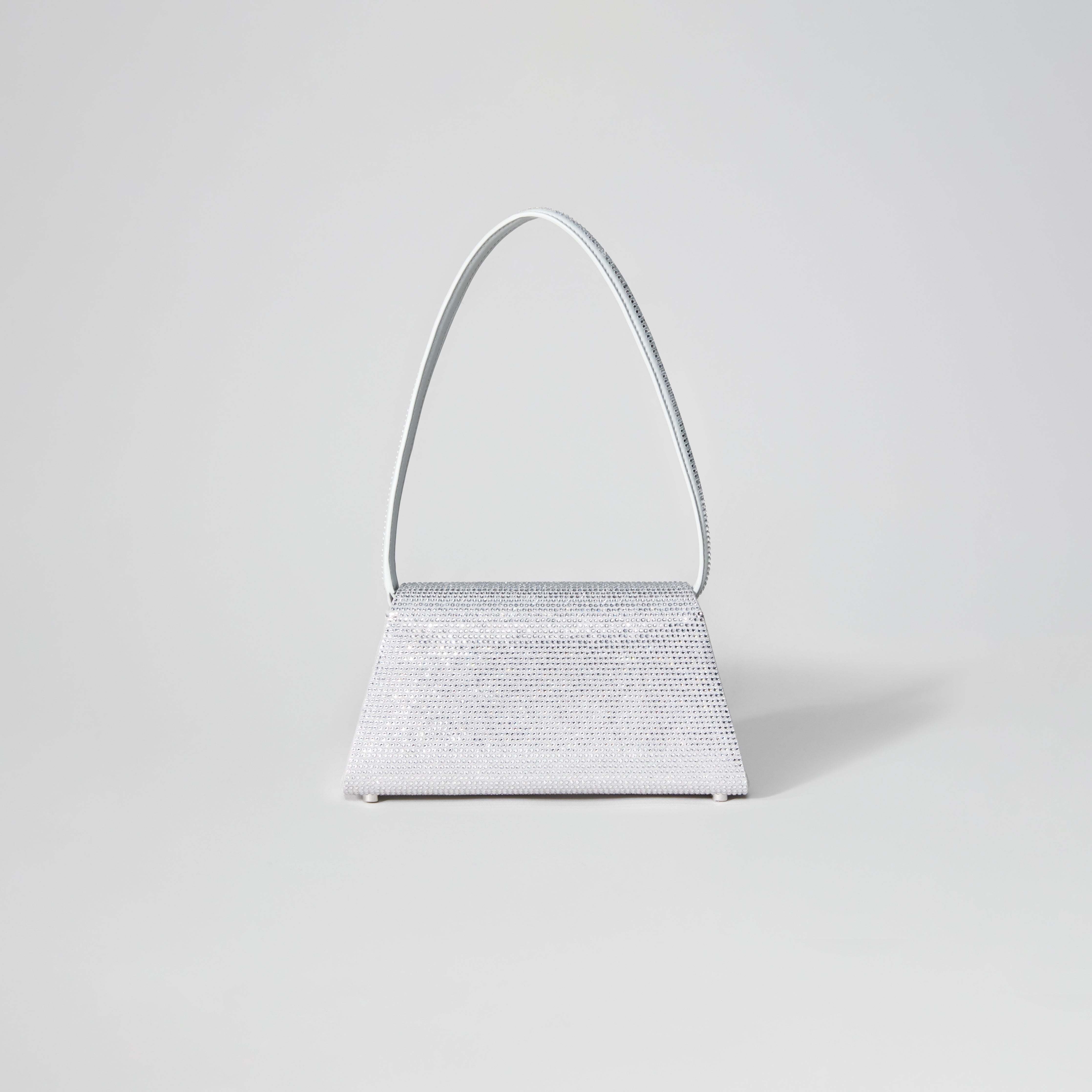 Grey Rhinestone Bow Mini Shoulder Bag - 3