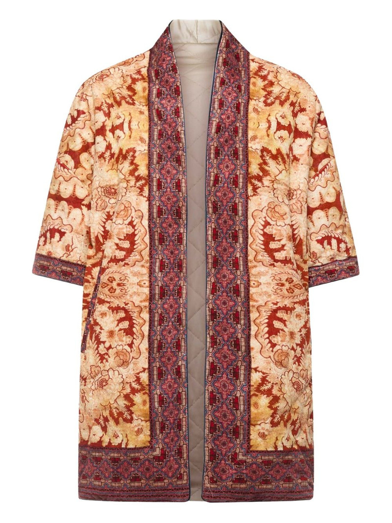 floral-patterned short-sleeved coat 1