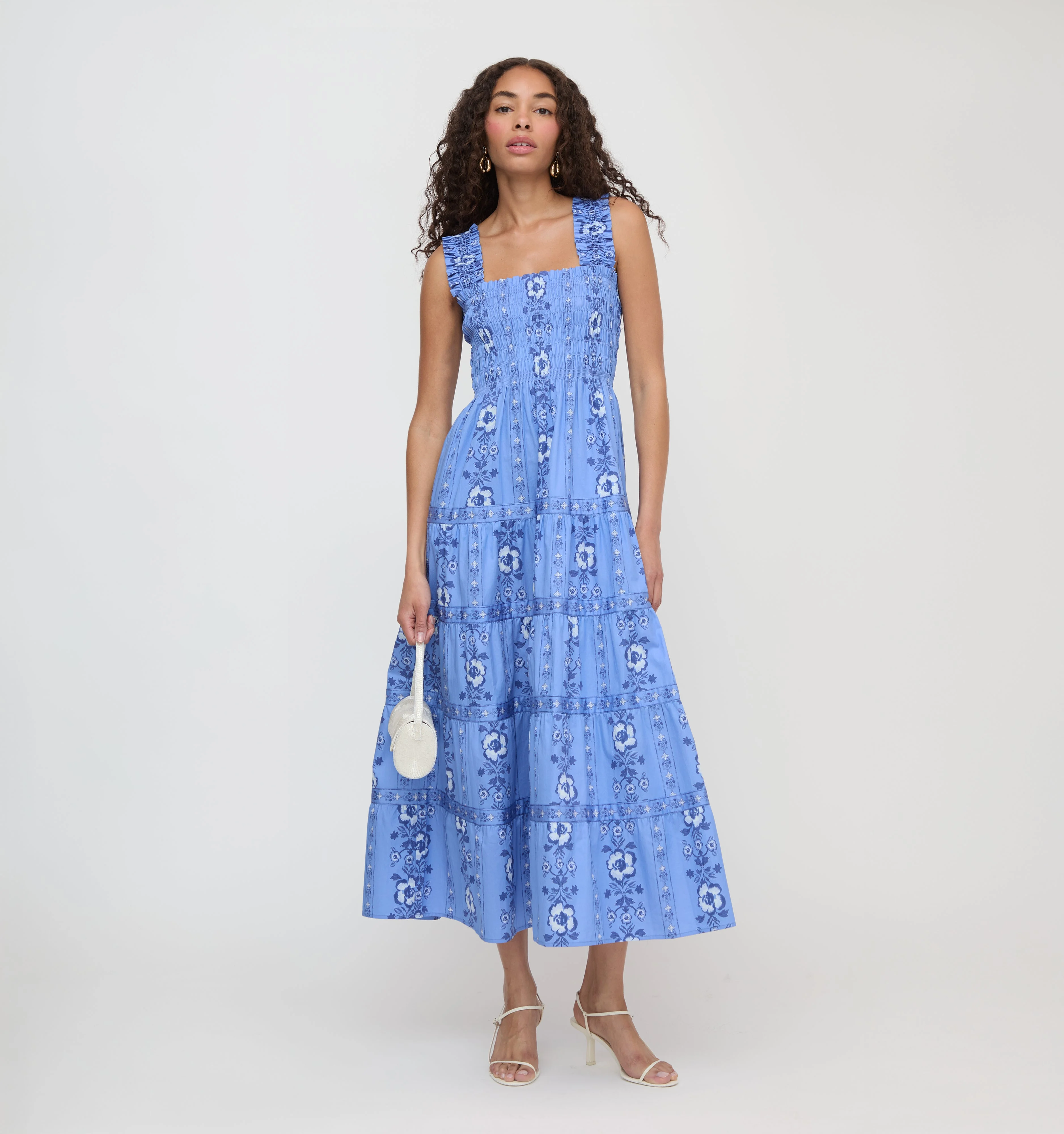 The Kimmy Maxi Nap Dress - Blue Arcadia Border - 1
