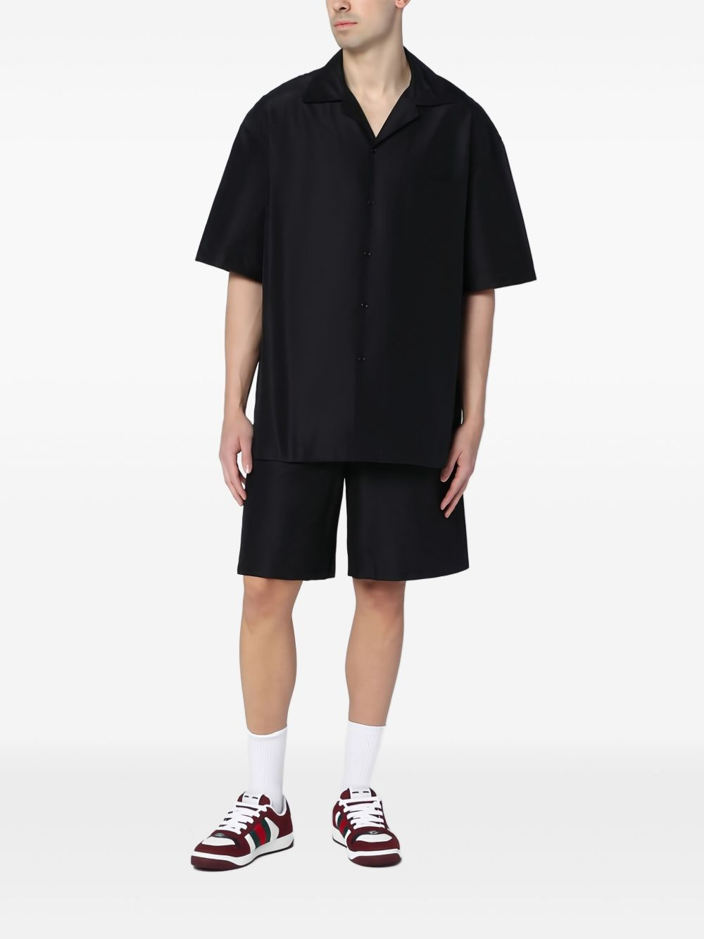 Gucci Men Gg Faille Cotton-Silk Bermuda Shorts - 5