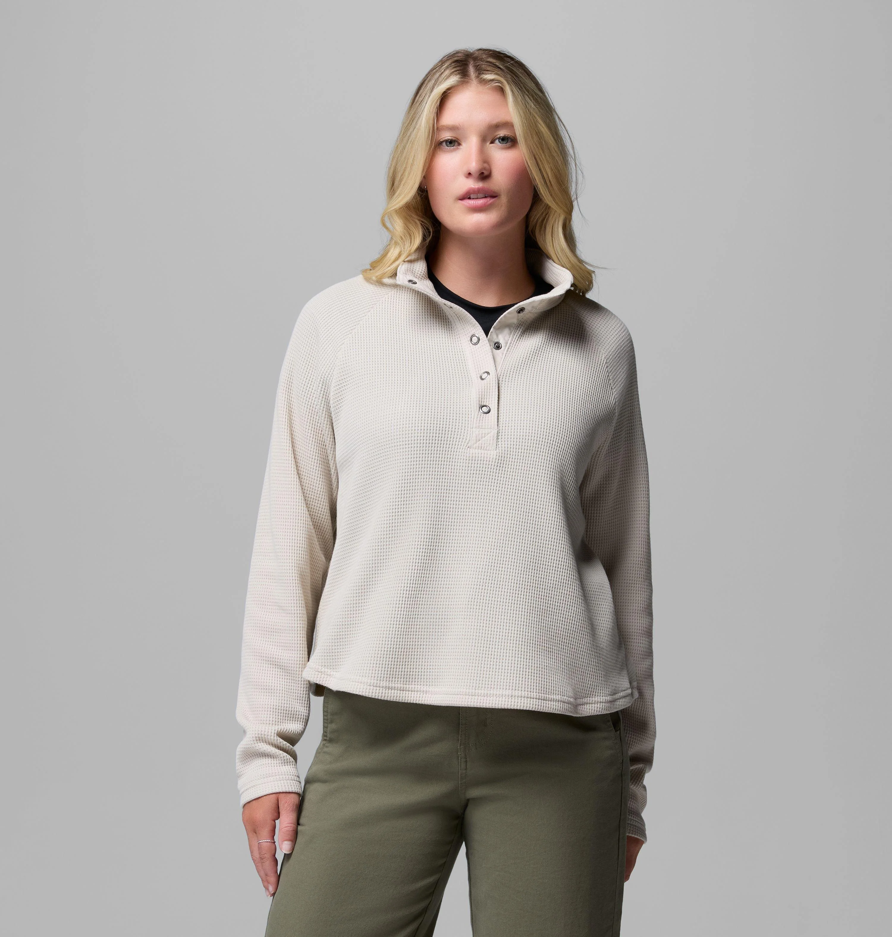 Women's Holly Hideaway Waffle Half Snap Shirt - 1