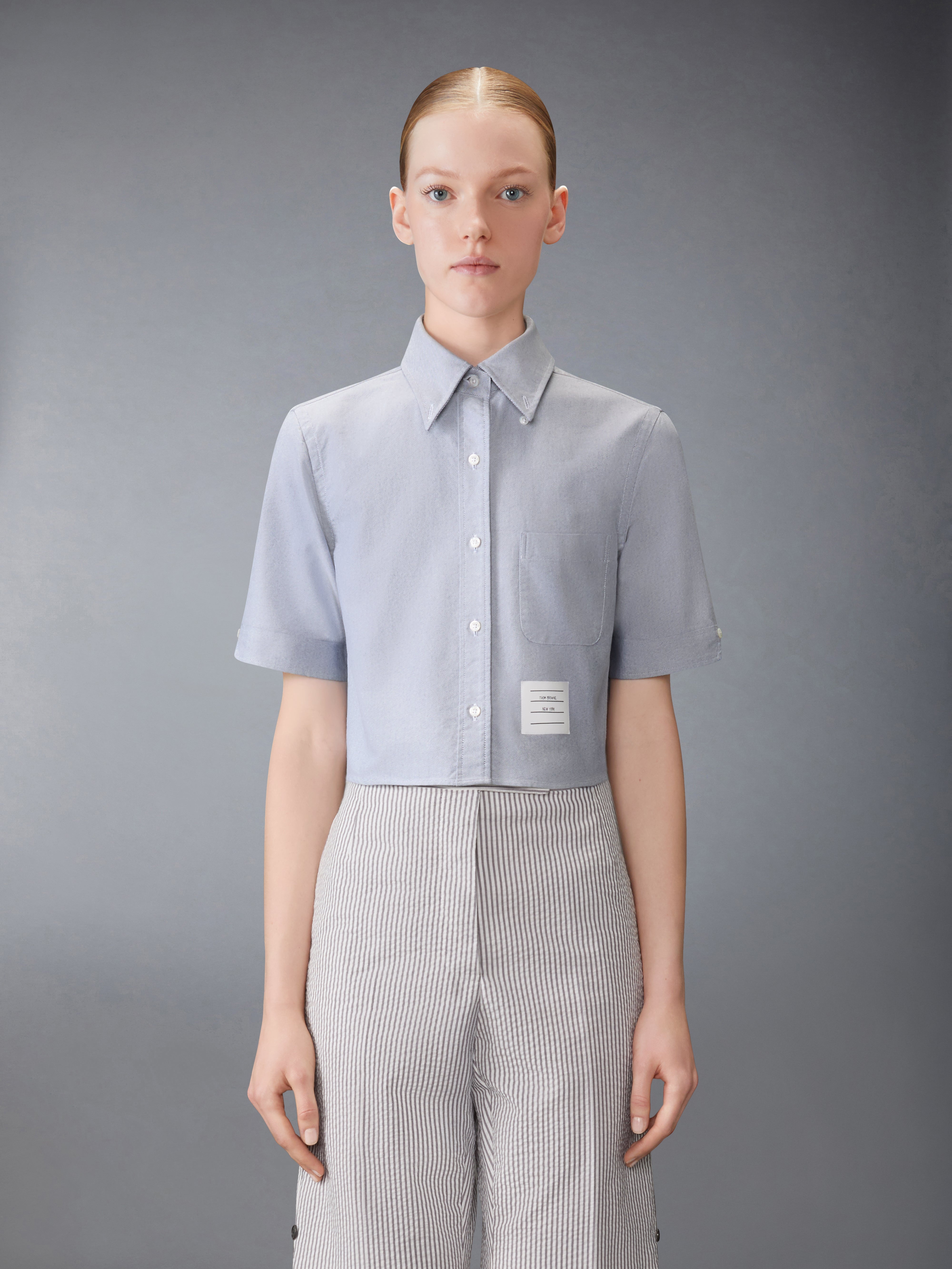 OXFORD CROPPED SHORT SLEEVE SHIRT - 2