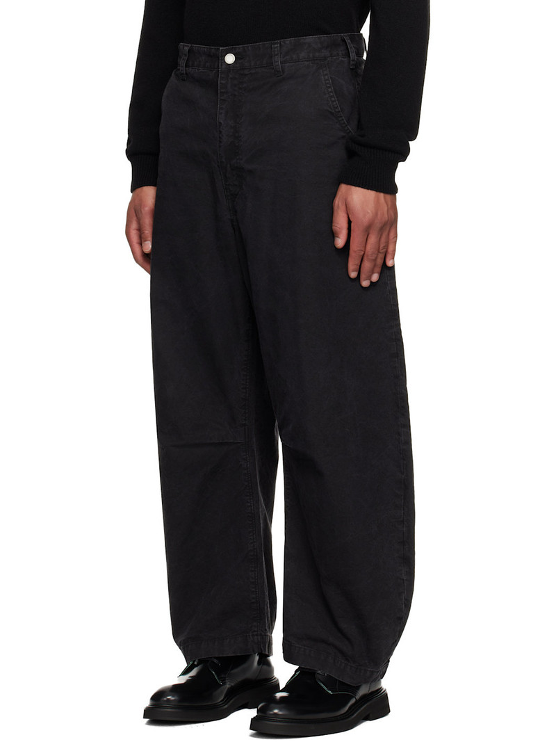 Comme des Garçons Homme Black Cotton Oxford Garment Treated Trousers outlook