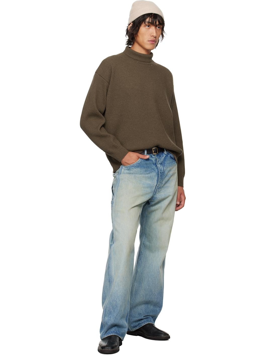 AURALEE Brown Super Fine Wool Turtleneck | REVERSIBLE AURALEE Brown Super Fine Wool Turtleneck | REVERSIBLE
