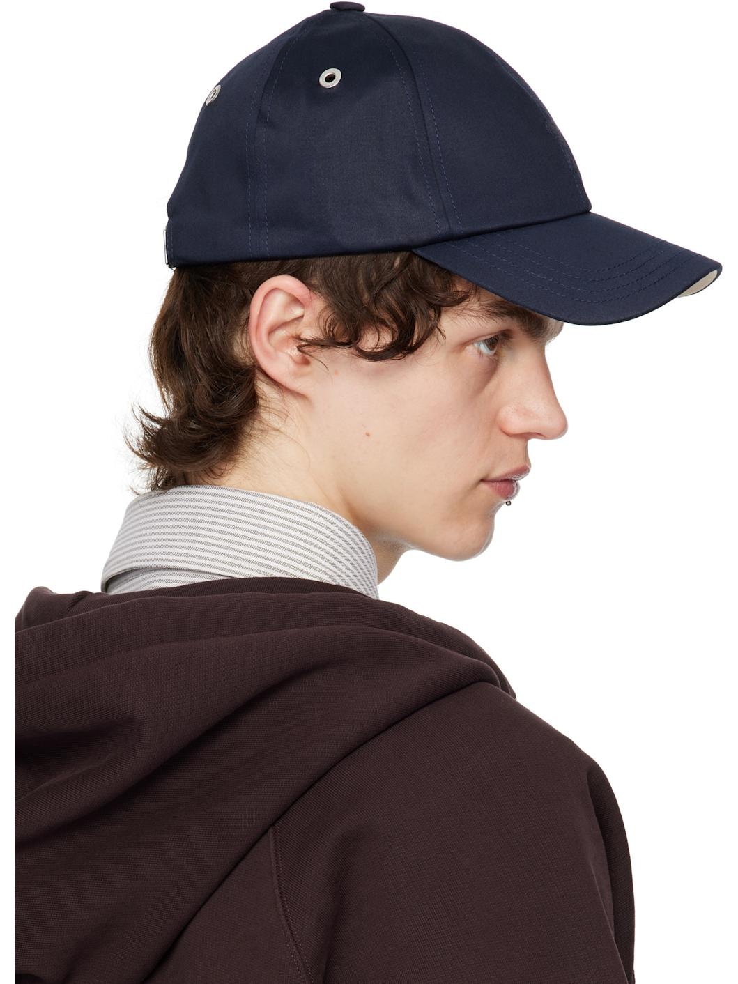 Navy Cotton Ami de Coeur Embroidery Cap - 3