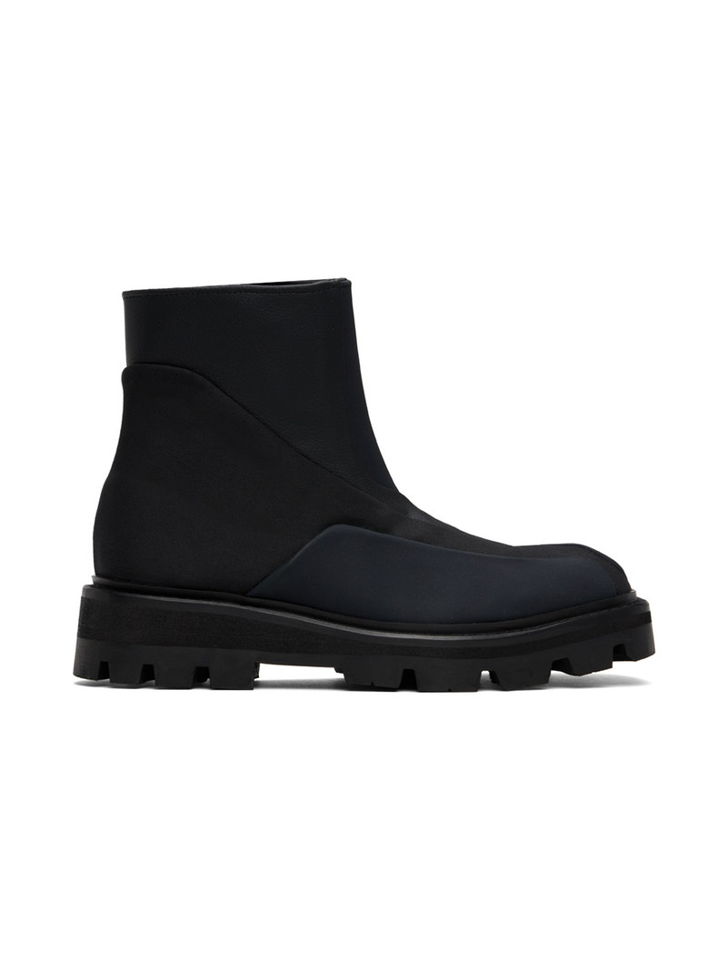 Black Aras Patchwork Boots 1