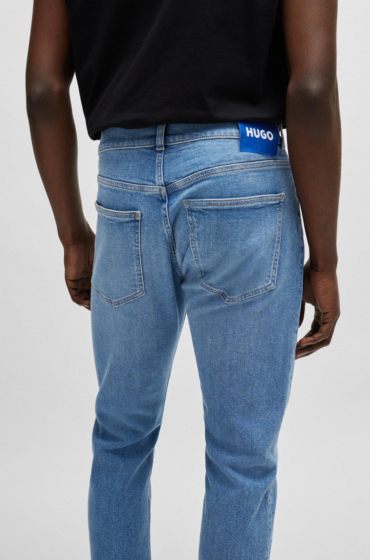 EXTRA-SLIM-FIT JEANS IN BLUE STRETCH DENIM - 5