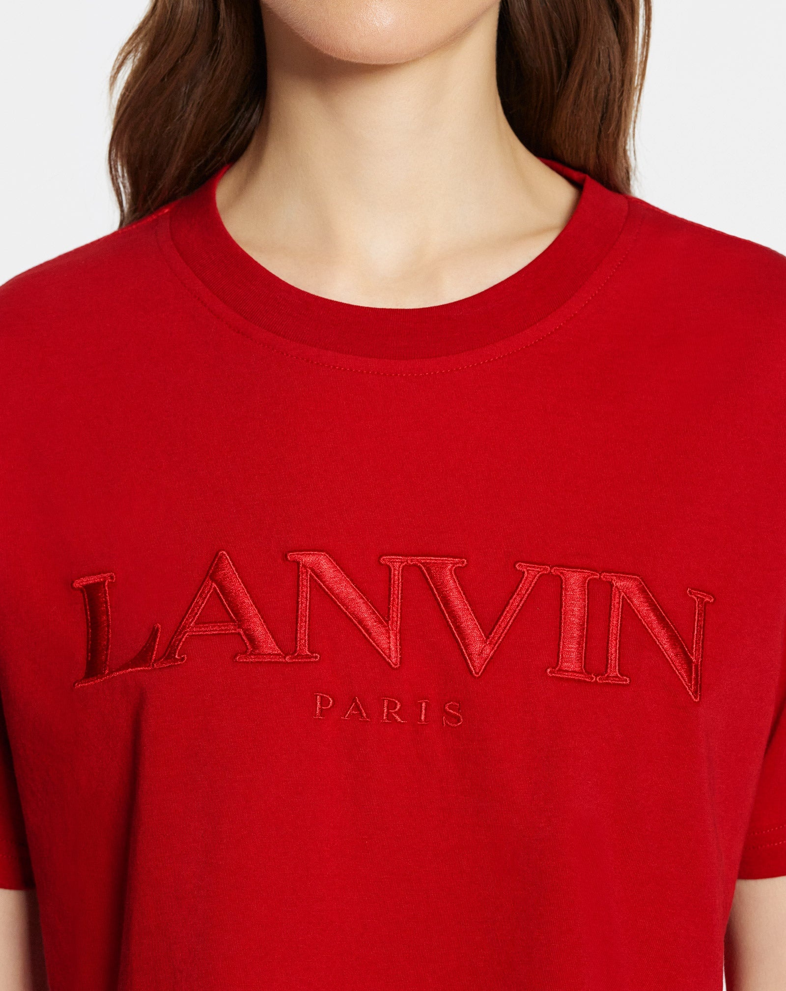 SHORT T-SHIRT WITH LANVIN PARIS EMBROIDERY - 4