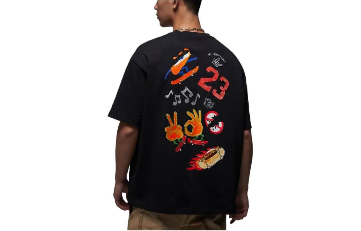 Air Jordan Fire Jumpman Logo T-Shirt 'Black' FJ7685-010 - 2