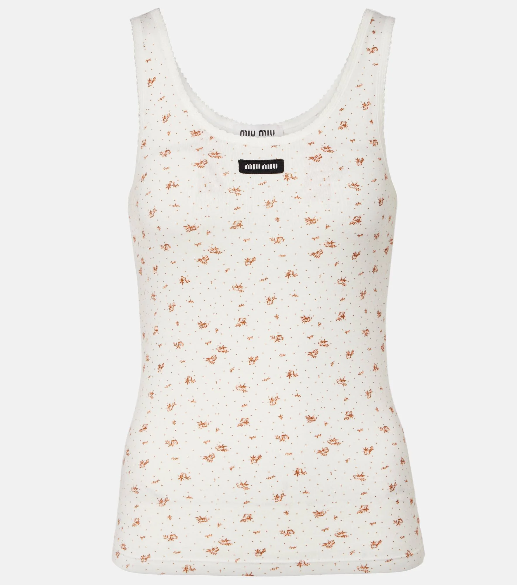 Floral cotton jersey tank top - 1