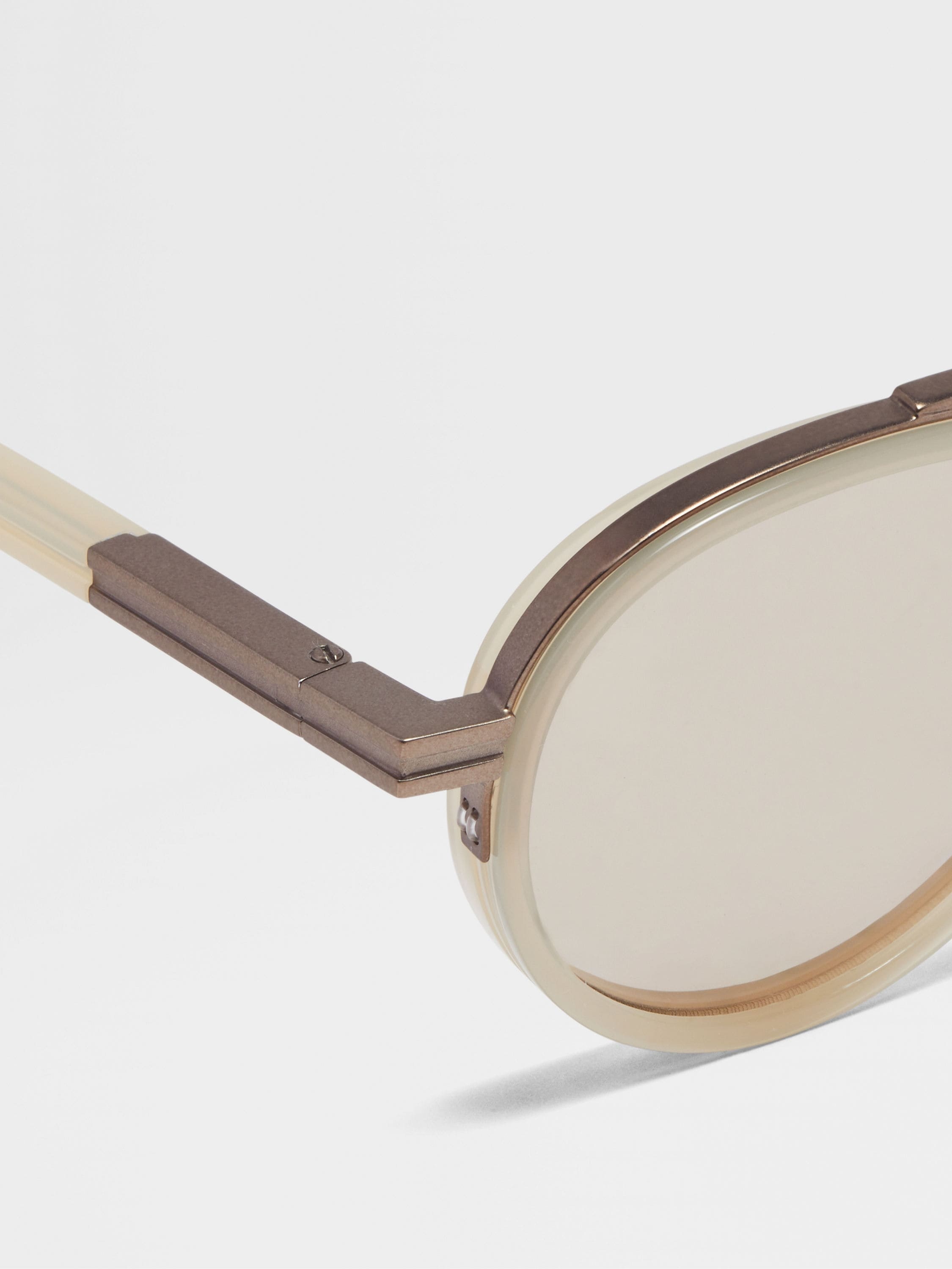 BEIGE ORIZZONTE II ACETATE AND METAL SUNGLASSES - 2