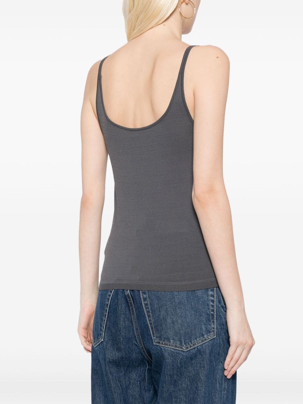 perforated knit tank top - 4