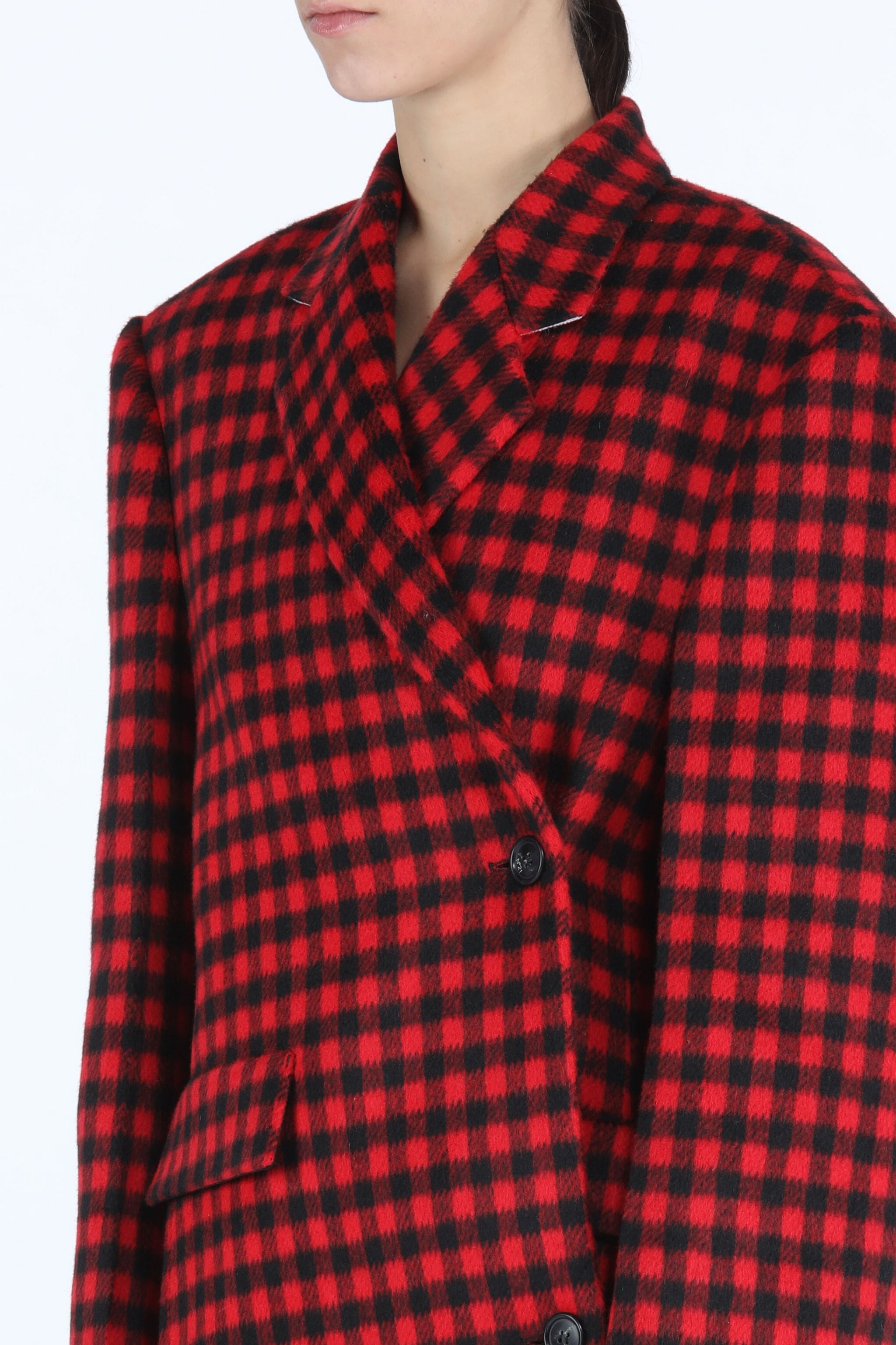 OVERSIZED CHECKED COAT - 4