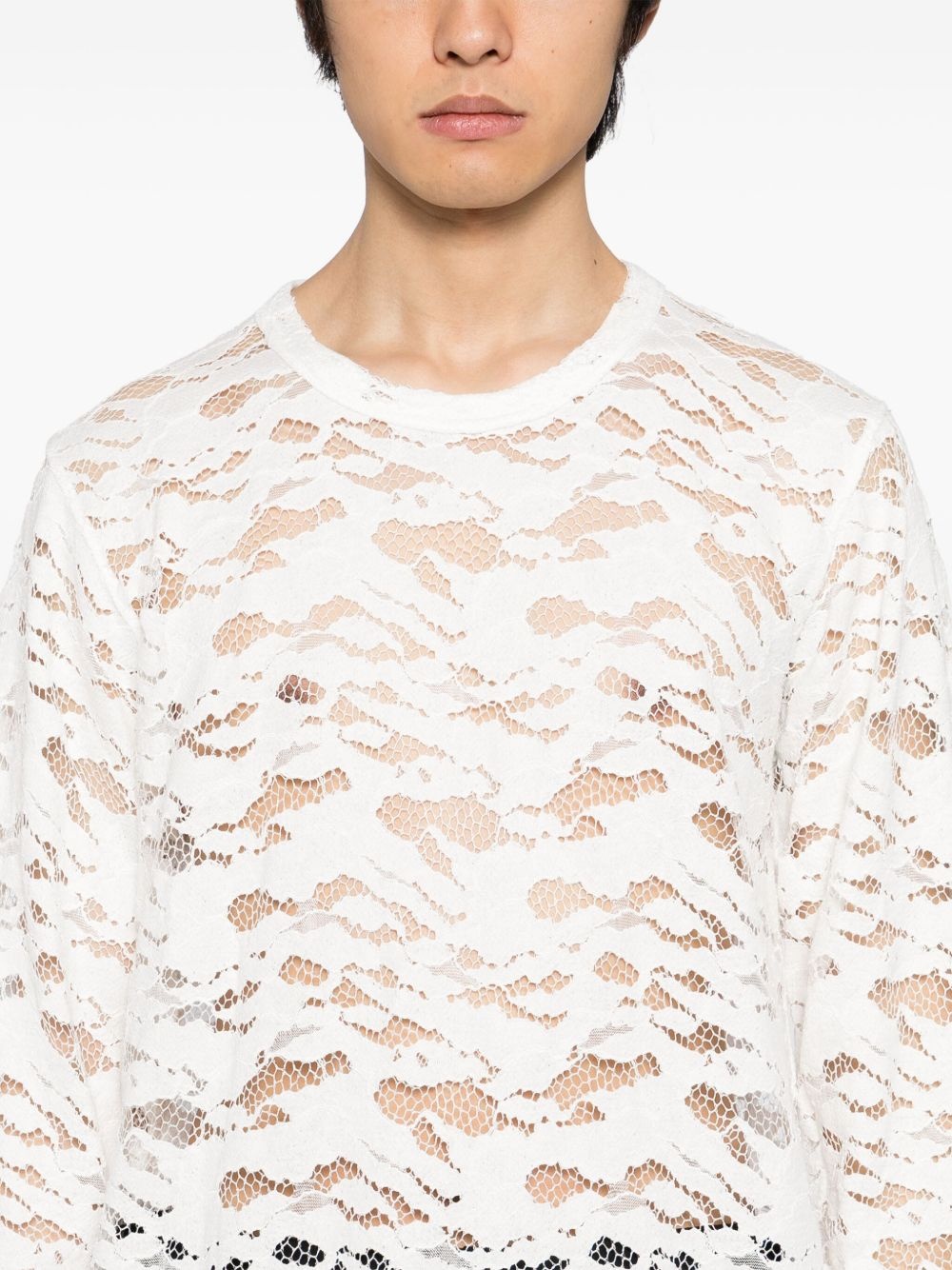 lace embroidery t-shirt - 5