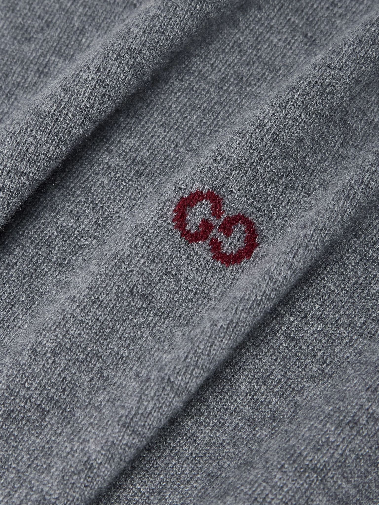 Logo-Intarsia Cashmere Sweater Gray - 5
