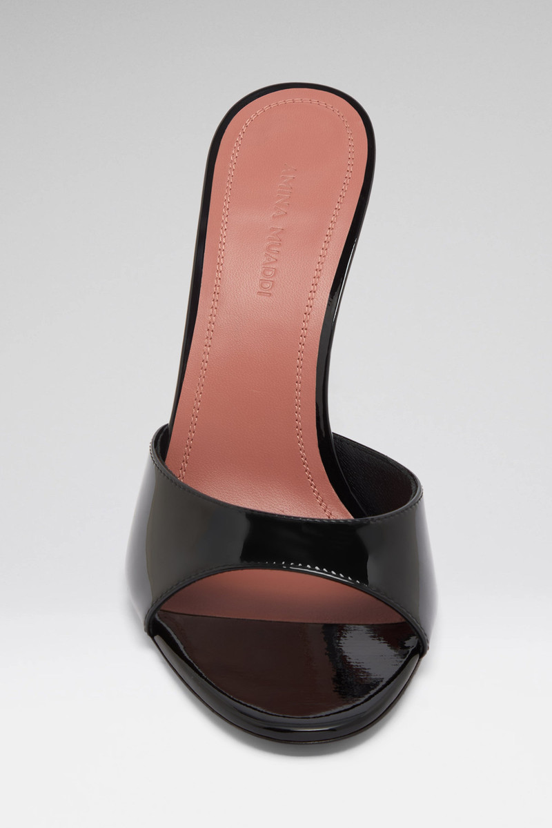 Amina Muaddi ELODIE SLIPPER 105 BLACK PATENT outlook