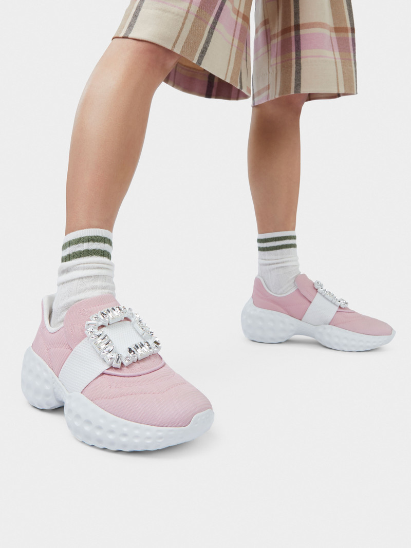 Roger Vivier Viv' Run Light Strass Buckle Sneakers in Fabrics outlook