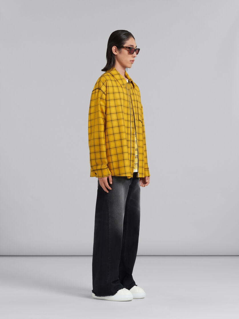 YELLOW CHECKED WOOL JACKET - 6