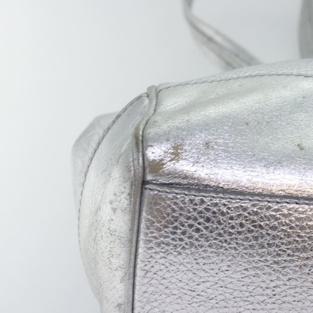 CELINE Tote Bag Leather Silver - 9