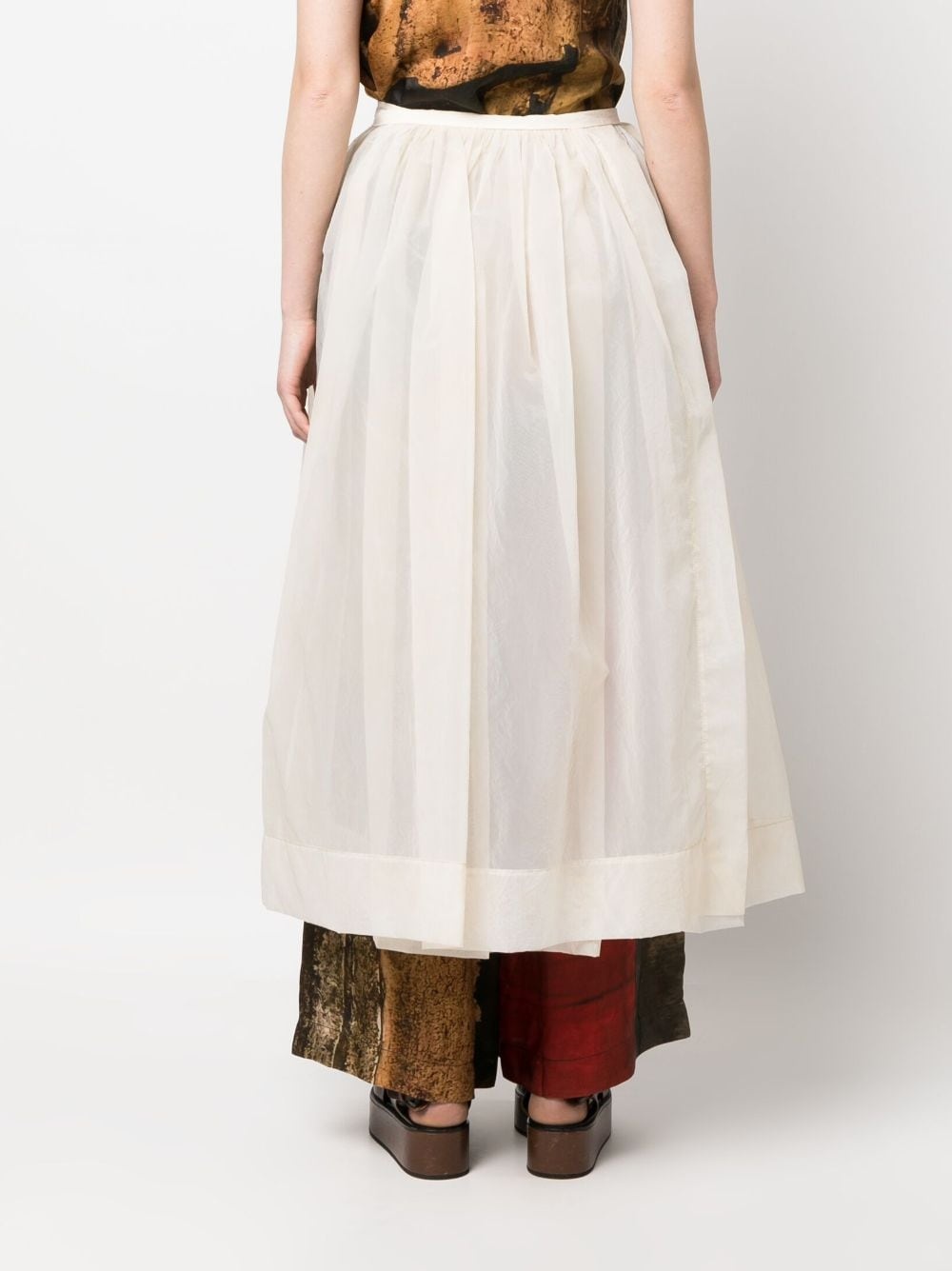 semi-sheer full midi skirt - 4