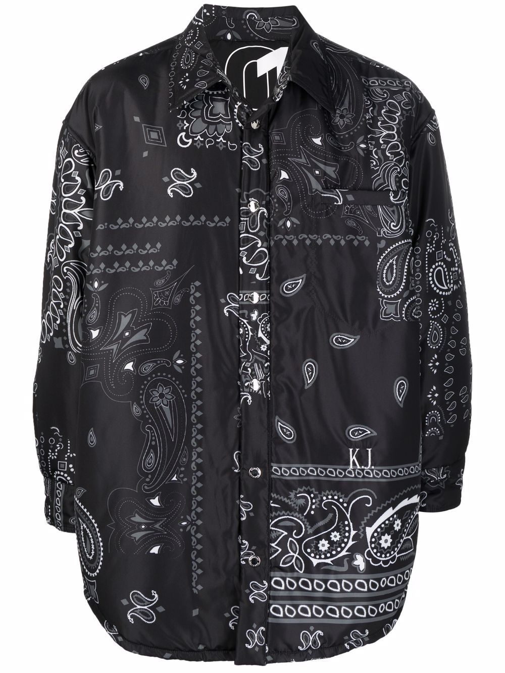 bandana-print track jacket - 1